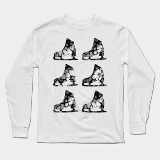 Watercolor Figure Skates (Black) Long Sleeve T-Shirt